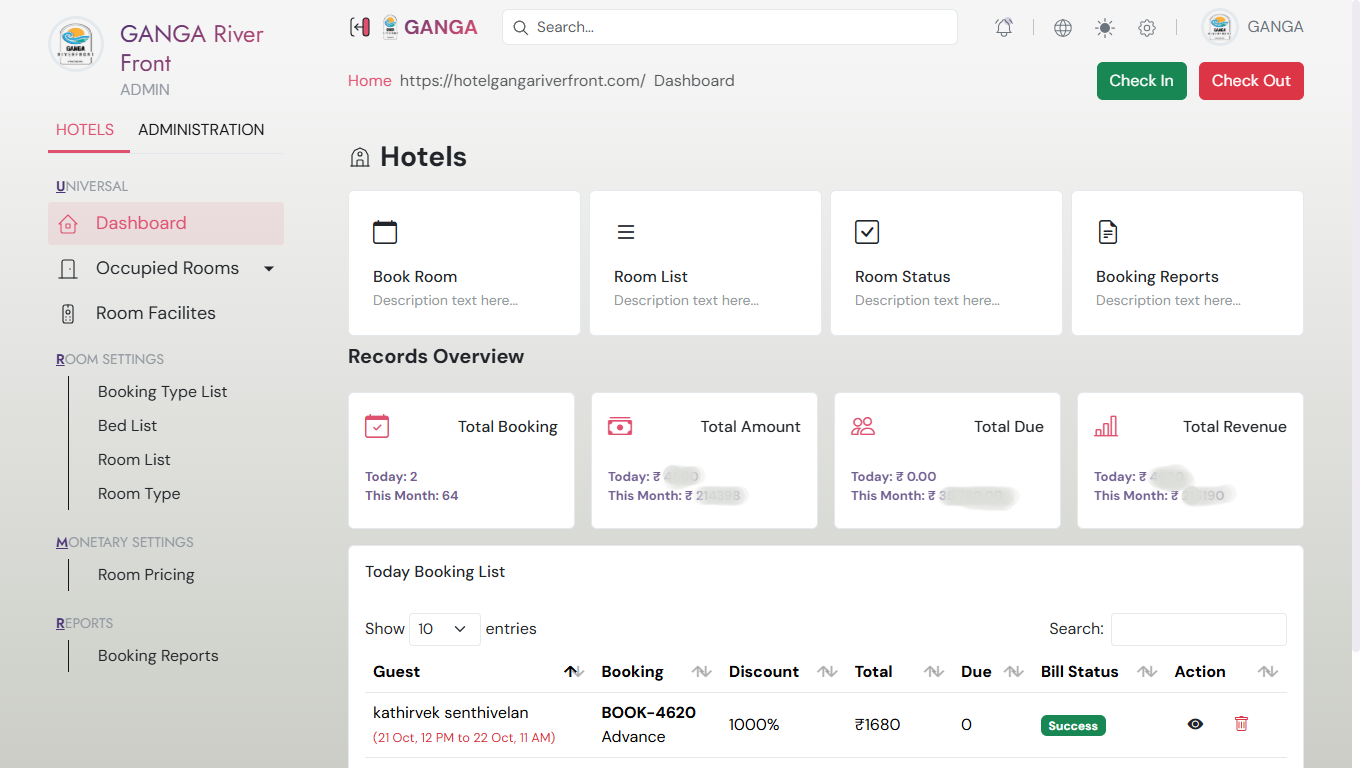 Hotel software project Allahabad
